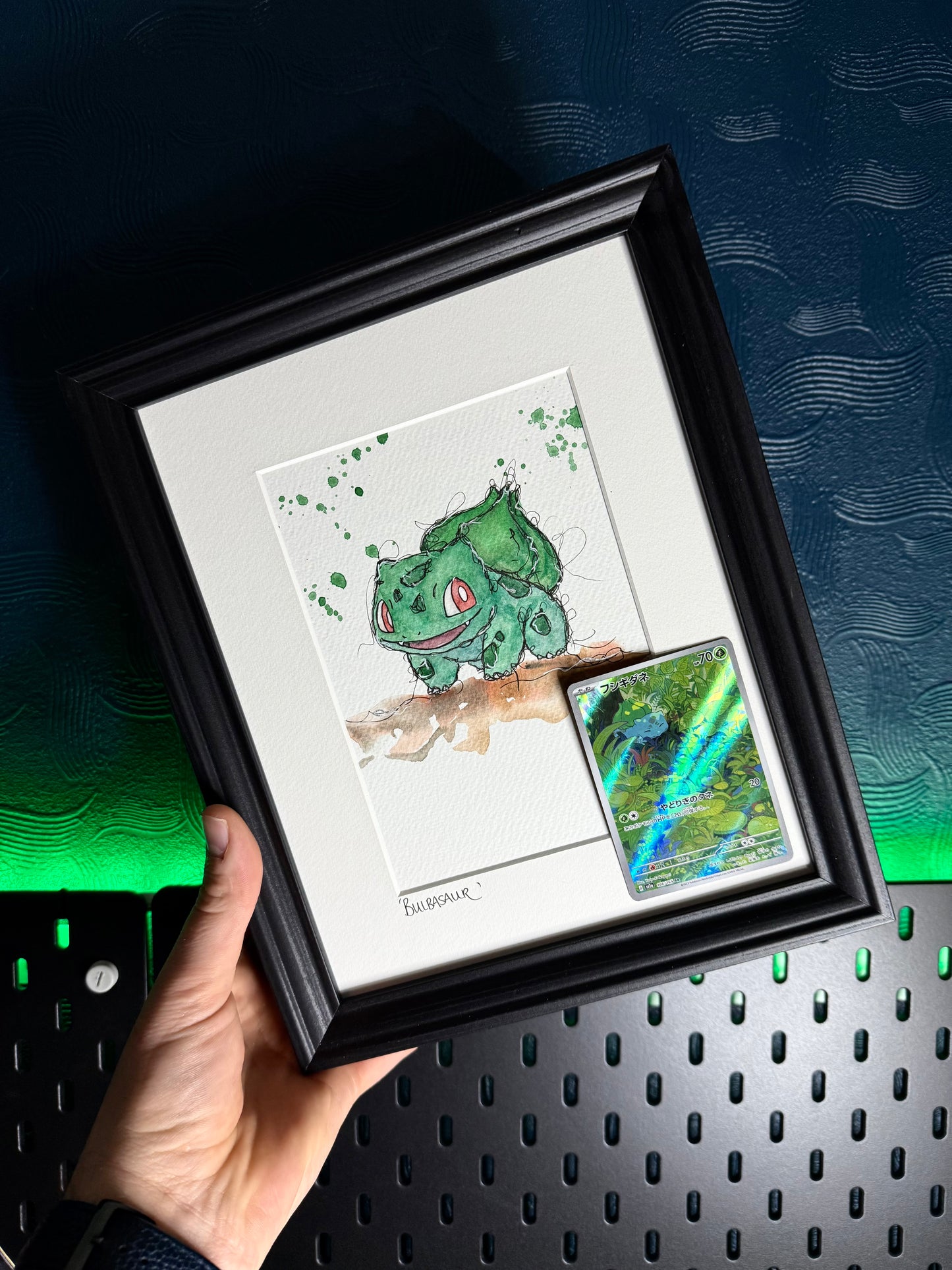 Bulbasaur - Original Watercolour with Art Rare Pokèmon Card