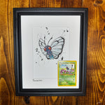Butterfree - Original Watercolour with 1995 Pokèmon Card