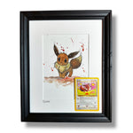 Eevee - Original Watercolour With 1995 Pokèmon Card