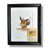 Eevee - Original Watercolour With 1995 Pokèmon Card