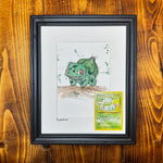 Bulbasaur - Original Watercolour with 1995 Pokèmon Card