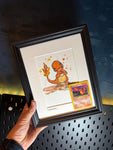 Charmander - Original Watercolour with 1995 Pokèmon Card