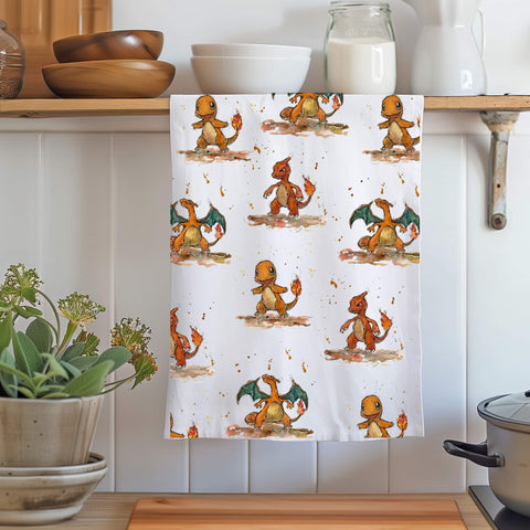Charmander Evoultion Cotton Tea Towel