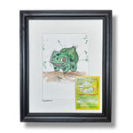Bulbasaur - Original Watercolour with 1995 Pokèmon Card