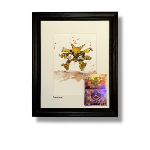 Alakazam - Original Watercolour With Reverse Holo Masterball