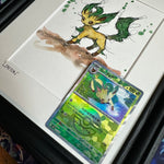 Leafeon- Original Watercolour with Reverse Holo Pokèball Card