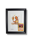 Charmander - Original Watercolour with 1995 Pokèmon Card