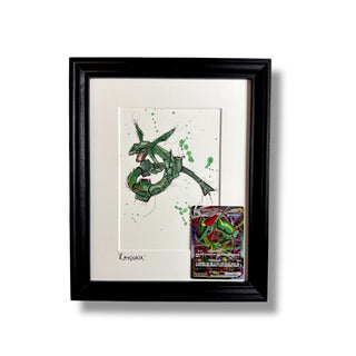 Rayquaza - Original Watercolour with Art Rare Pokèmon Card
