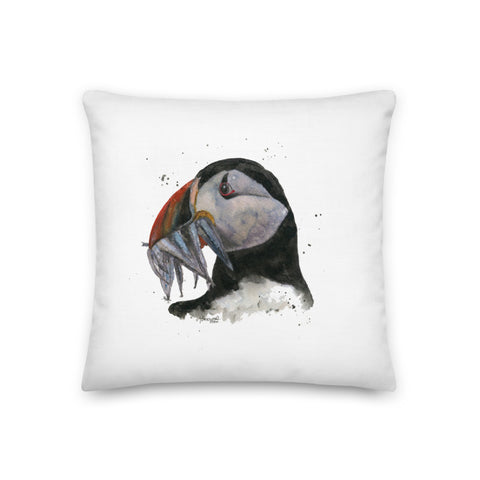 Fishing Puffin - Cushion Cover