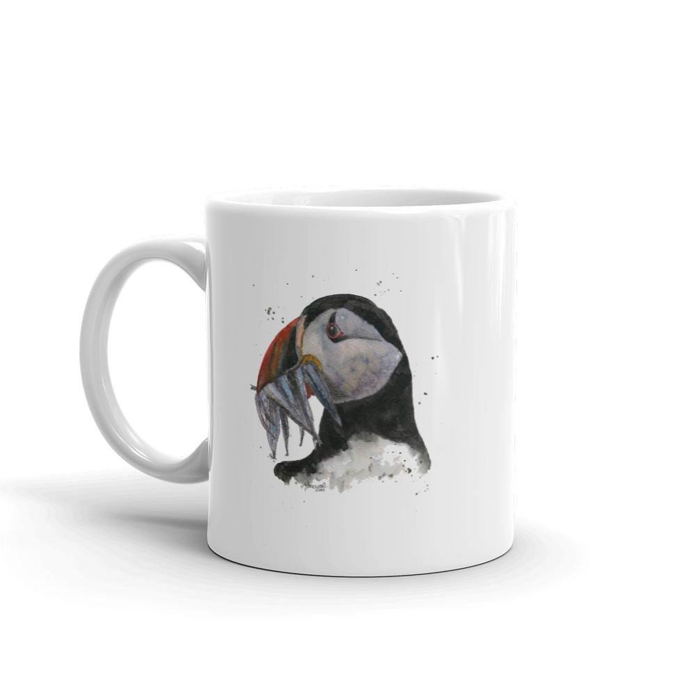Fishing Puffin - Ceramic Mug